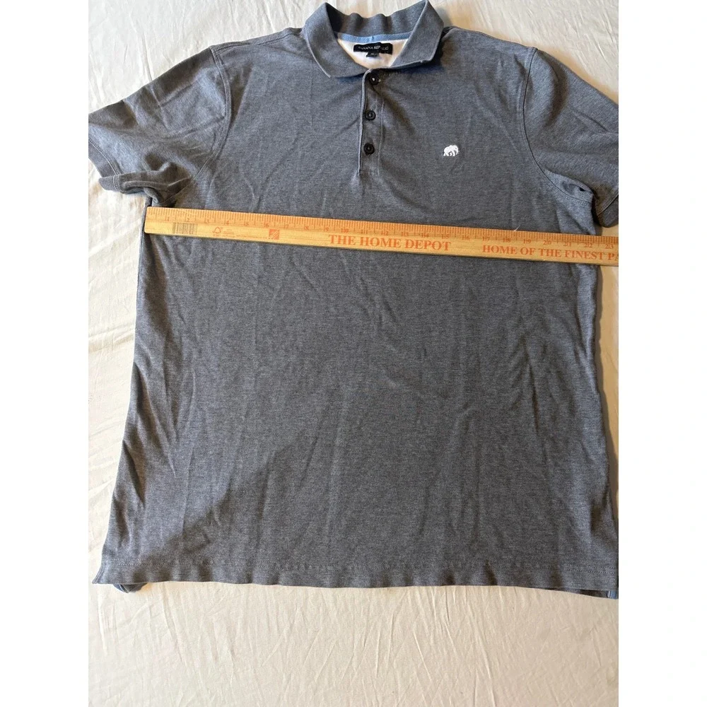 Banana Republic‎ Polo Shirt Mens XL Gray Elephant Logo Pique Knit